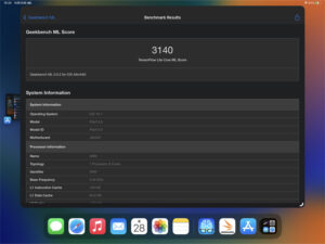 iPad Pro 2022 16GB GeekBenchML ベンチマーク