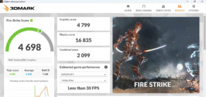 ONEXPLAYER2 ベンチマーク 3DMark Fire Strike