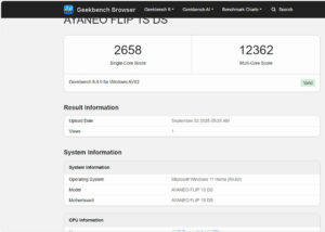 AYANEO FLIP 1S DS ベンチマーク geekbench