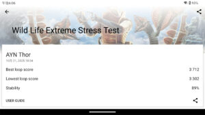 AYN Thor ベンチマーク Wild Life Extreme Stresstest