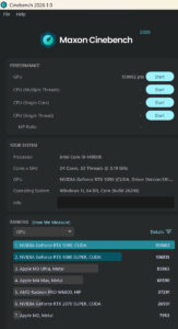 RTX5090 Mini-ITX CINEBENCH 2026